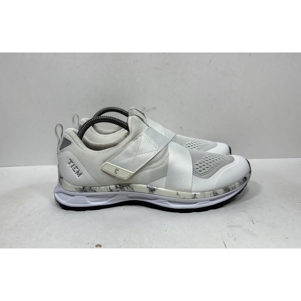 Tiem Women's Size 9.5 Slipstream Indoor Cycling Shoes White Marble With Cleats